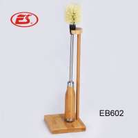 EB602 Custom water bottle cleaning brush with bamboo handle