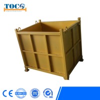 Warehouse Logistics Zinc Plated Stacking Steel Wire Mesh Container Storage Metal Boxes for Pet Prefrom Storage